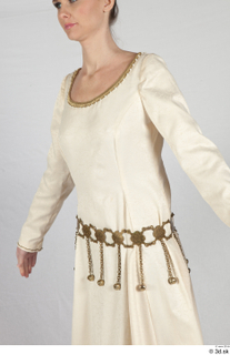  Photos Medieval Princess in cloth dress 3 beige dress medieval clothing medieval princess upper body 0002.jpg